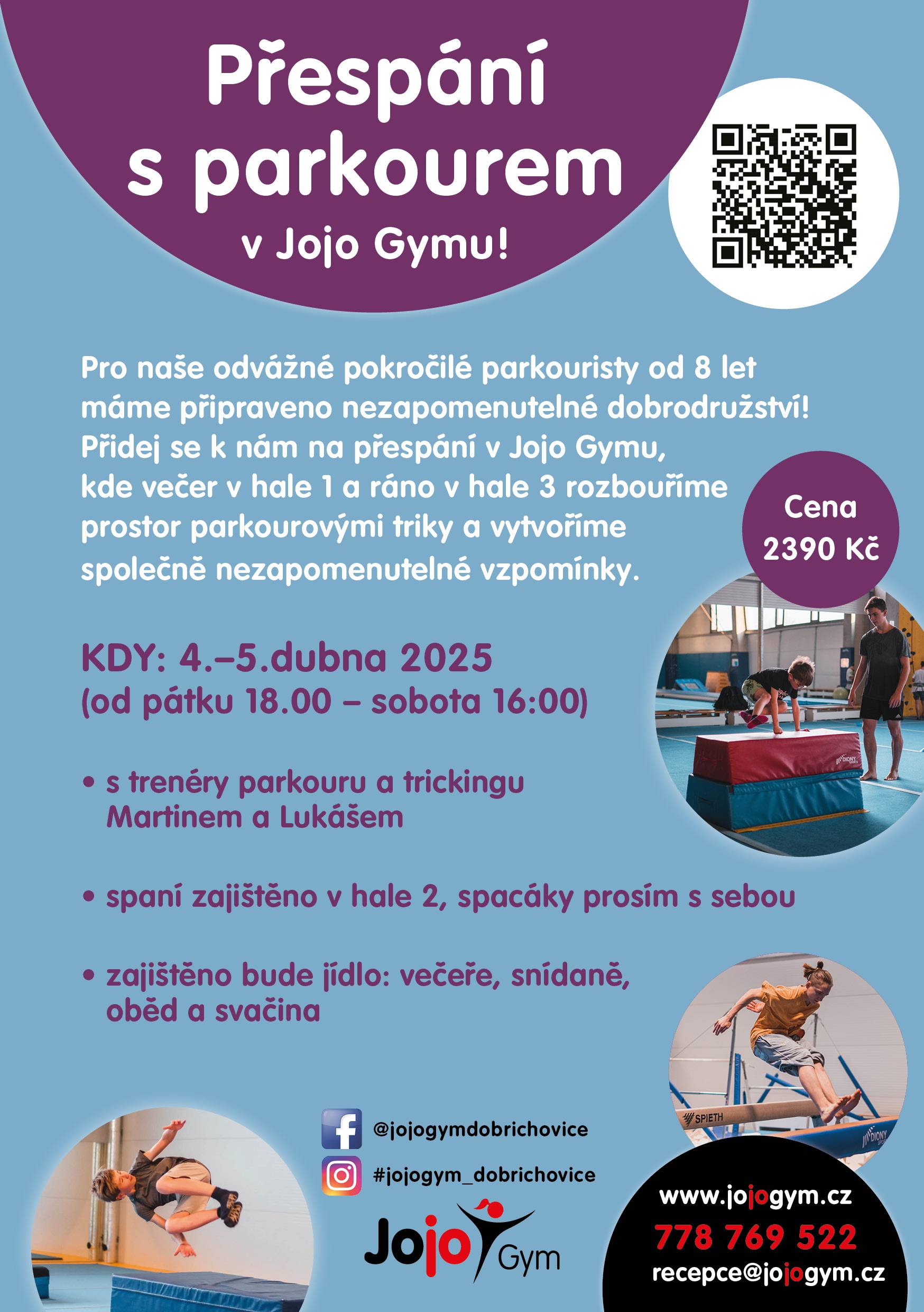 Parkour s přespáním v Jojo Gymu